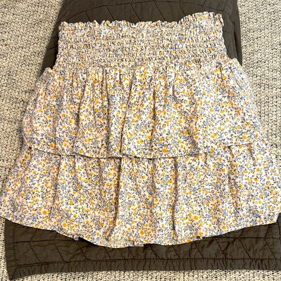 Wallflower Yellow and White Floral Mini Skirt - Picture 1 of 4